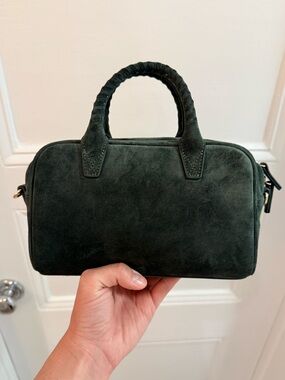 Leatherology Mini Park Satchel Green Suede